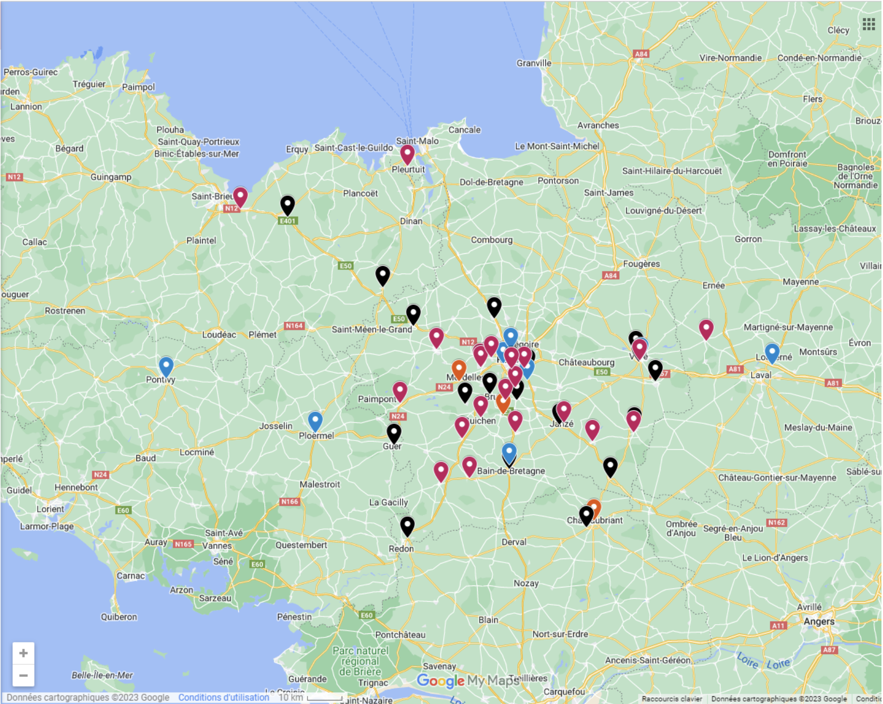 carte bretagne
